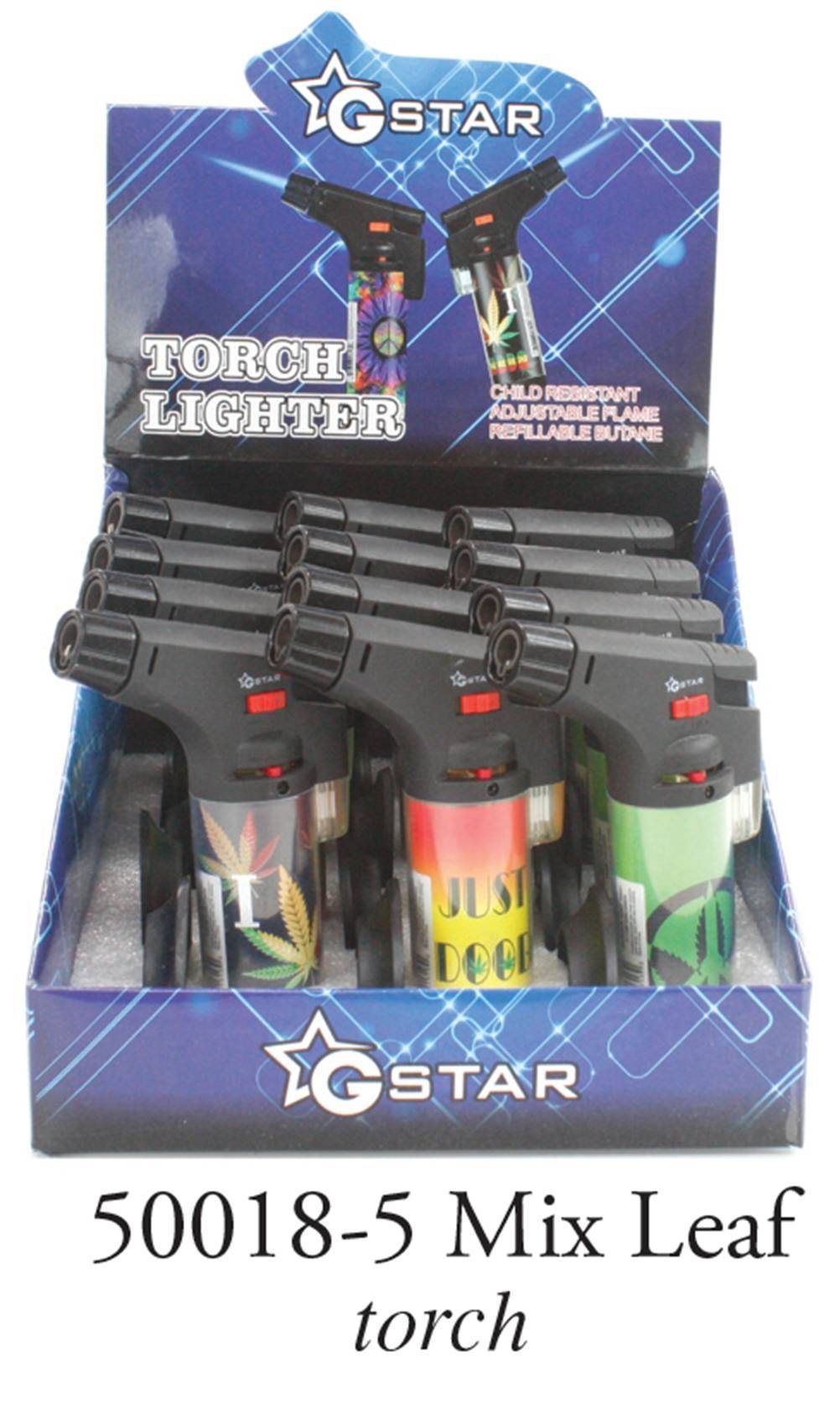 Gstar Table Torch Ass. Design 50018-2  w/Leaf