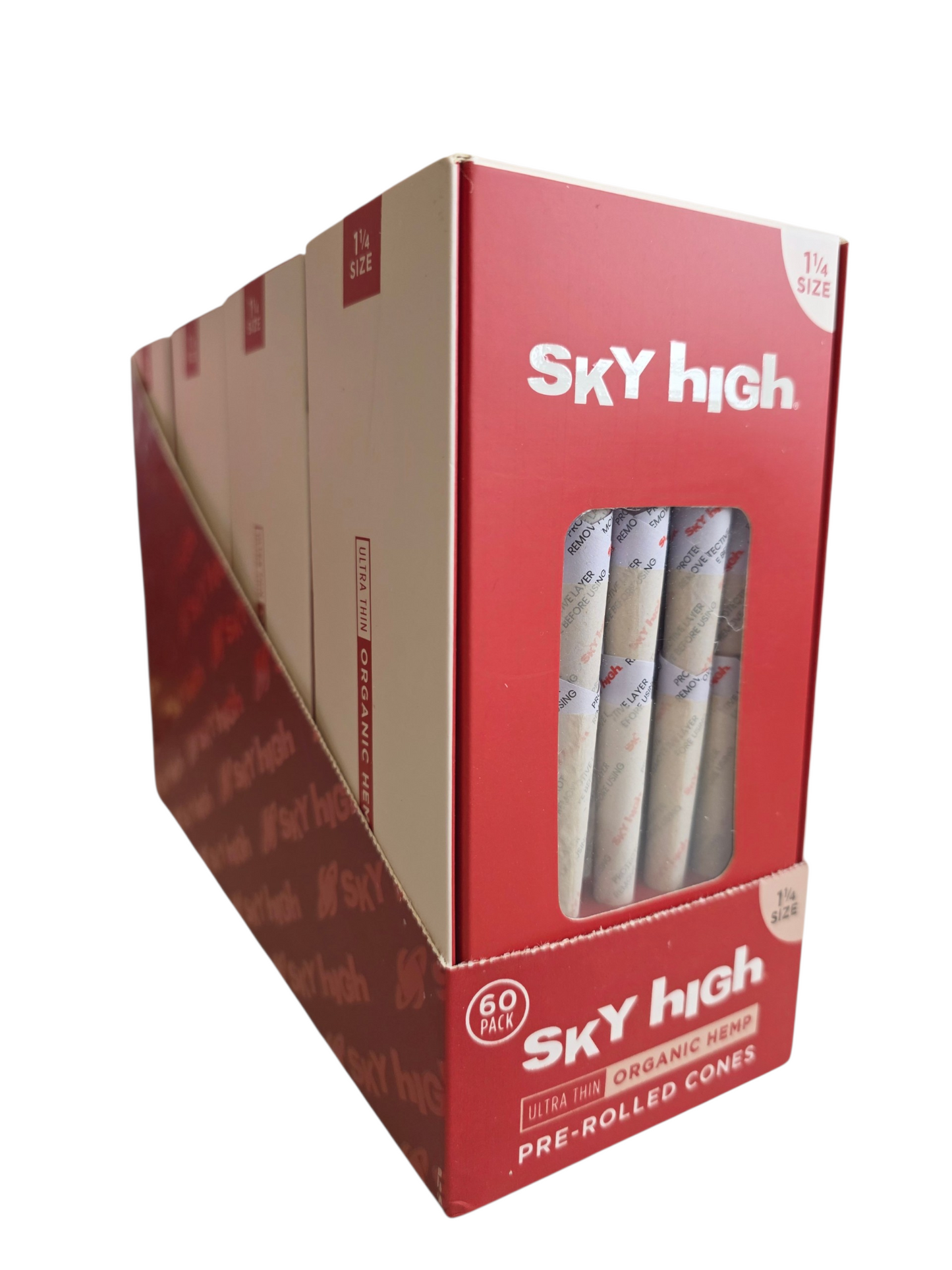 Sky High Cones 1 1/4 Size Organic Hemp 60ct 4pk