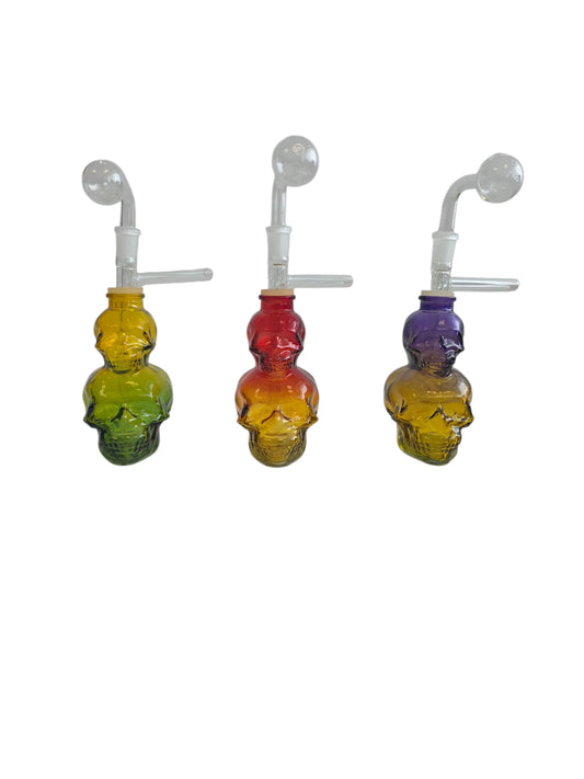 Double Skull OIl Burner Bong