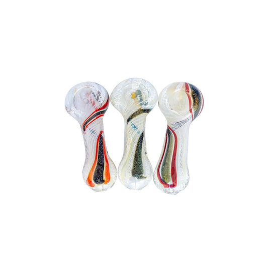 3.5" Dichro Silver Fumed Twist Spoon Pipe