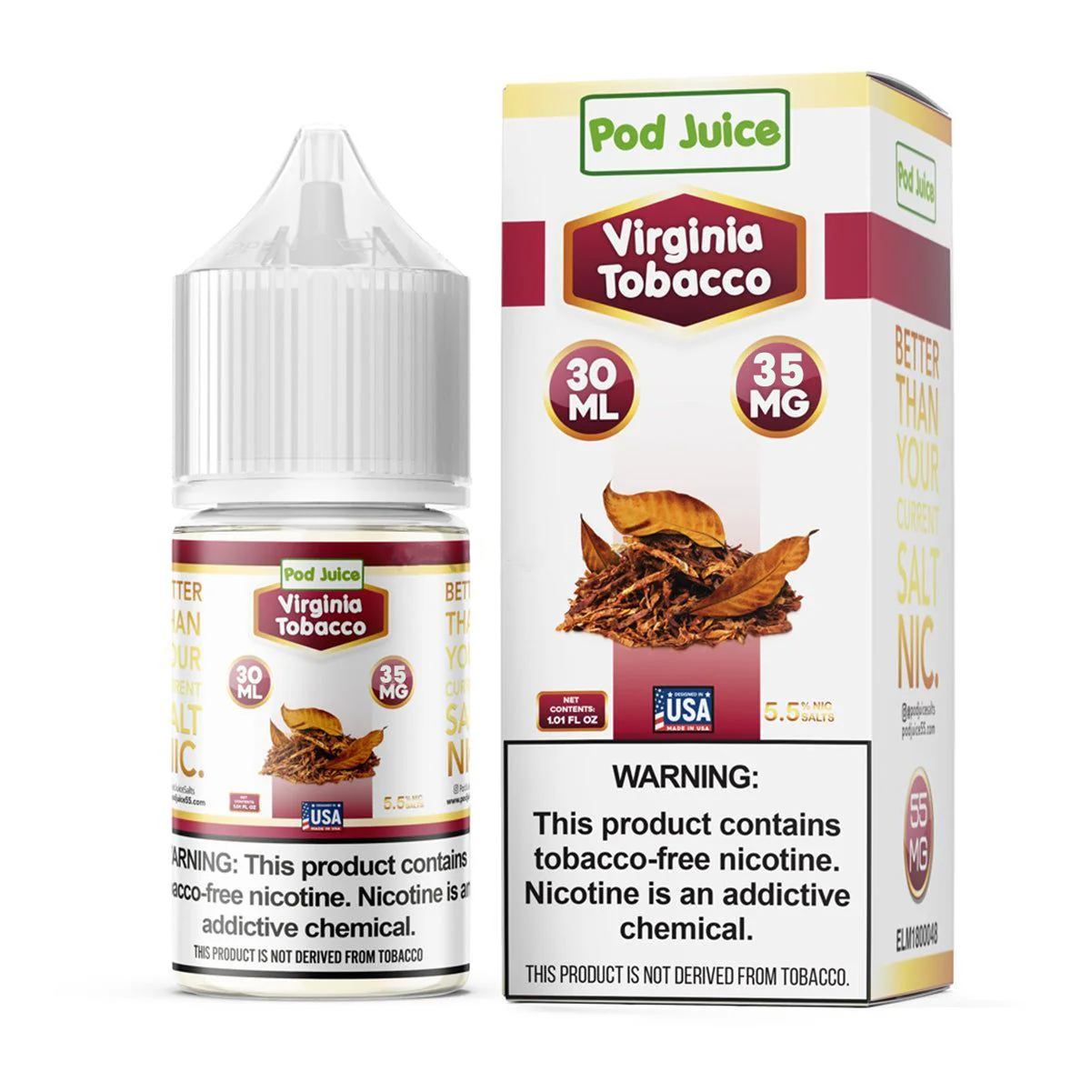 Pod Juice Virginia Tobaco 35mg 30ml Salt Nic
