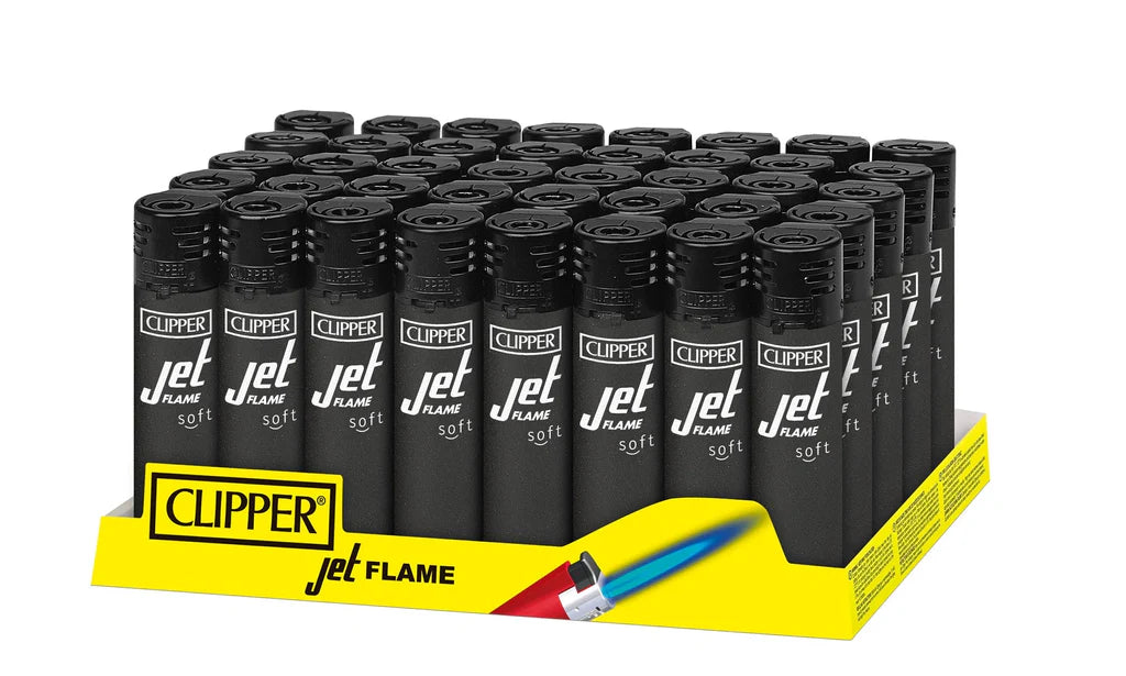 Clipper Classic Large Jet Flame Soft Touch Black