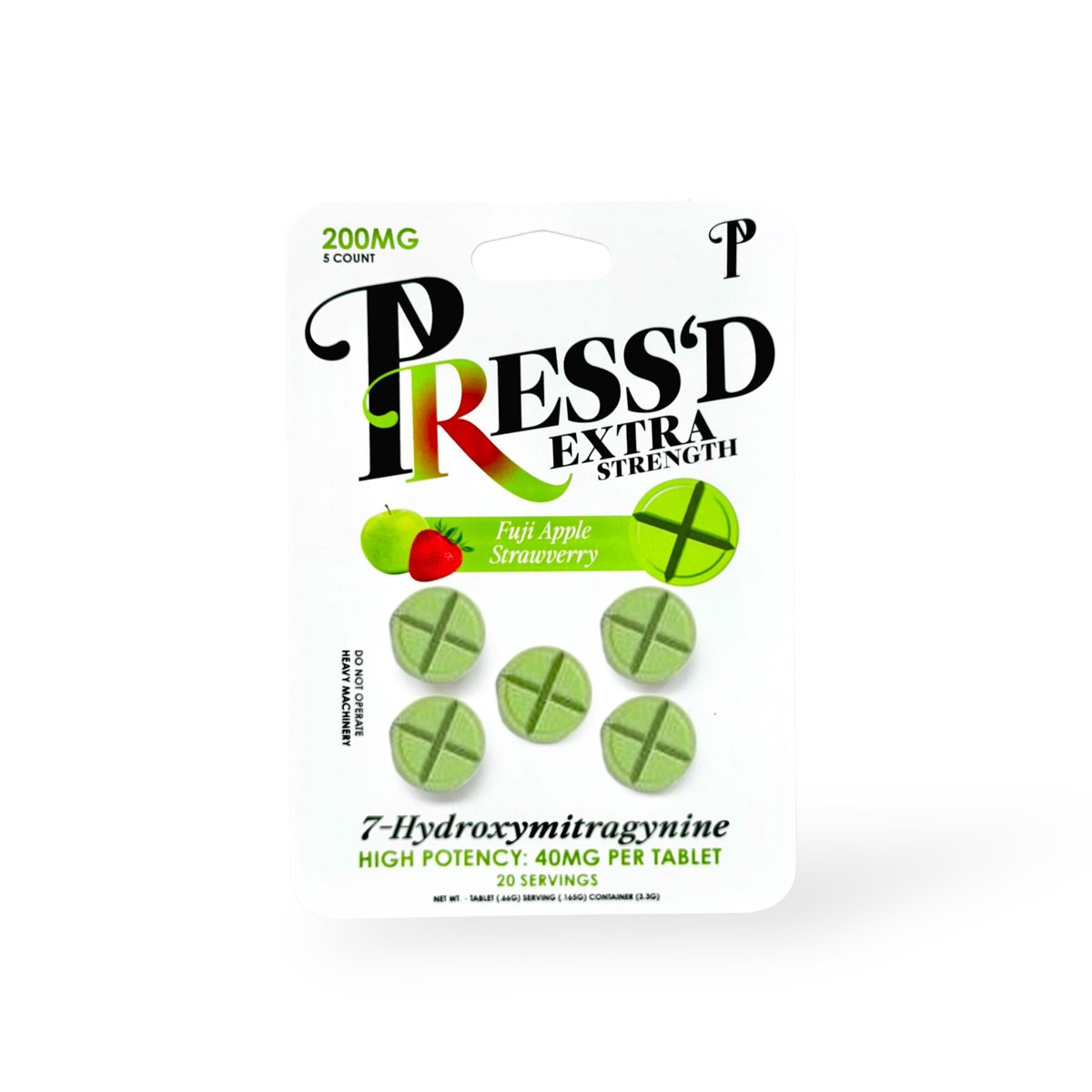 Press'd Extra Strength 40mg Fuji Apple Stawberry 5ct 10pk