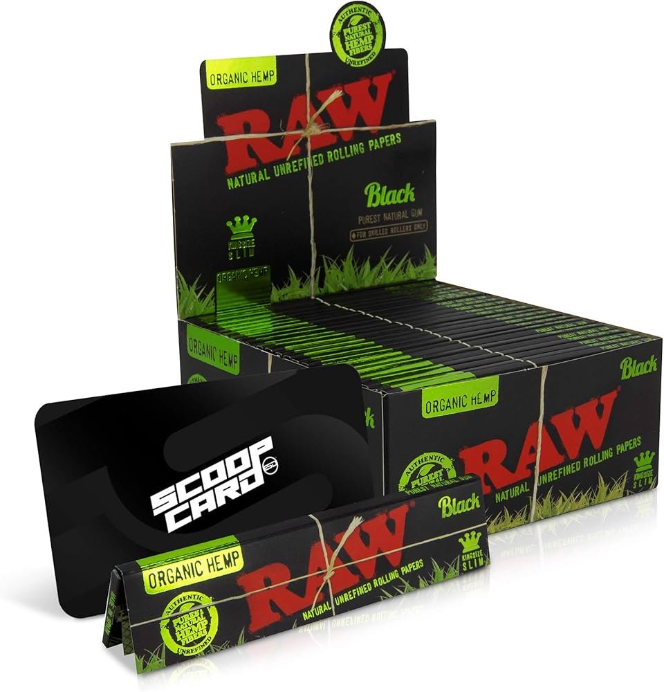 Raw Black Organic Kingsize Slim Paper 50ct Box
