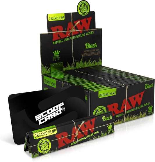Raw Black Organic Kingsize Slim Paper 50ct Box