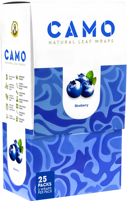 Camo Natural Leaf Wraps 25ct 5pk