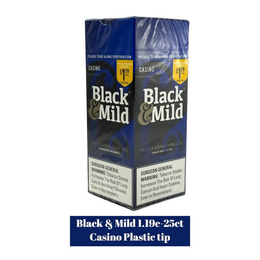 Black & Mild $1.19 Casino Plastic Tip 25ct