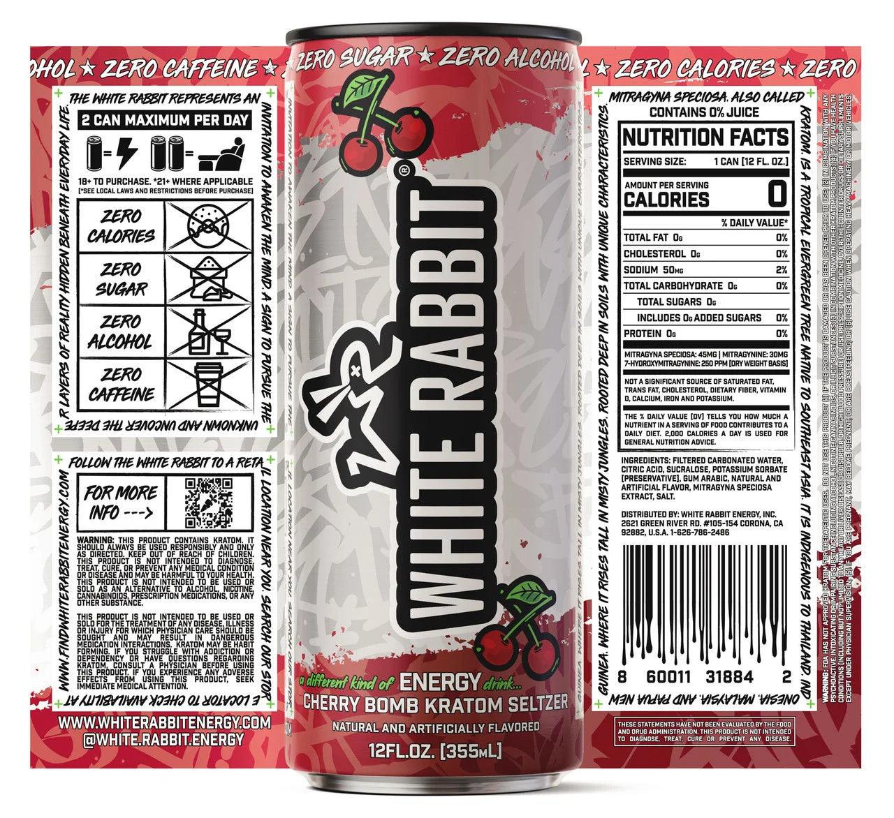 White Rabbit Kratom  12pk Seltzer