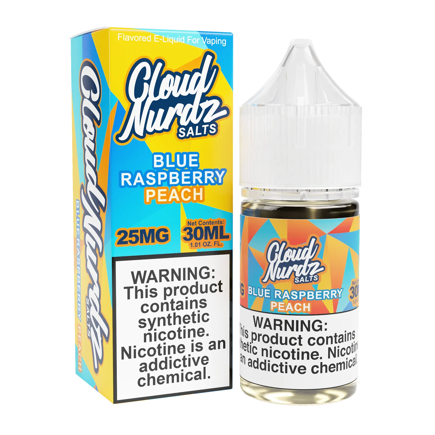 Cloud Nurdz Iced Blue Raspberry Peach 25mg 30ml Salt Nic