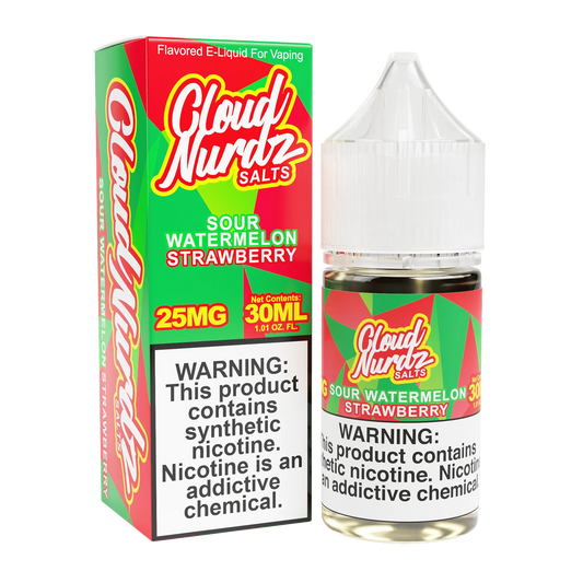 Cloud Nurdz Sour Watermelon Strawberry 25m 30ml Salt Nic
