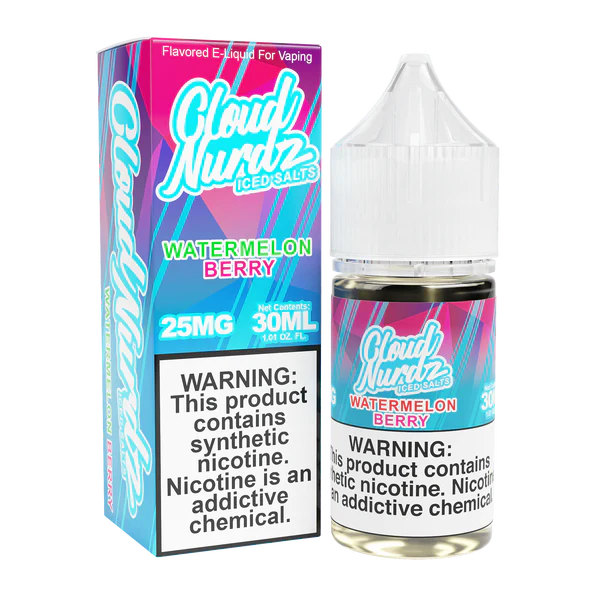 Cloud Nurdz Watermelon Berry Iced 25mg 30ml Salt Nic
