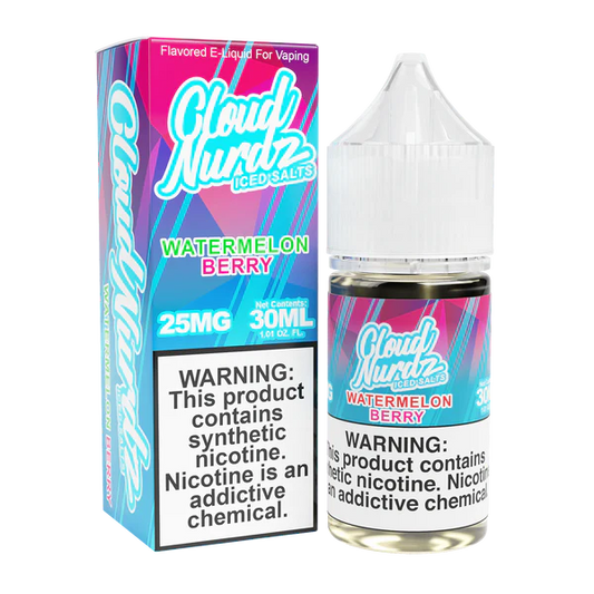 Cloud Nurdz Watermelon Berry Iced 25mg 30ml Salt Nic