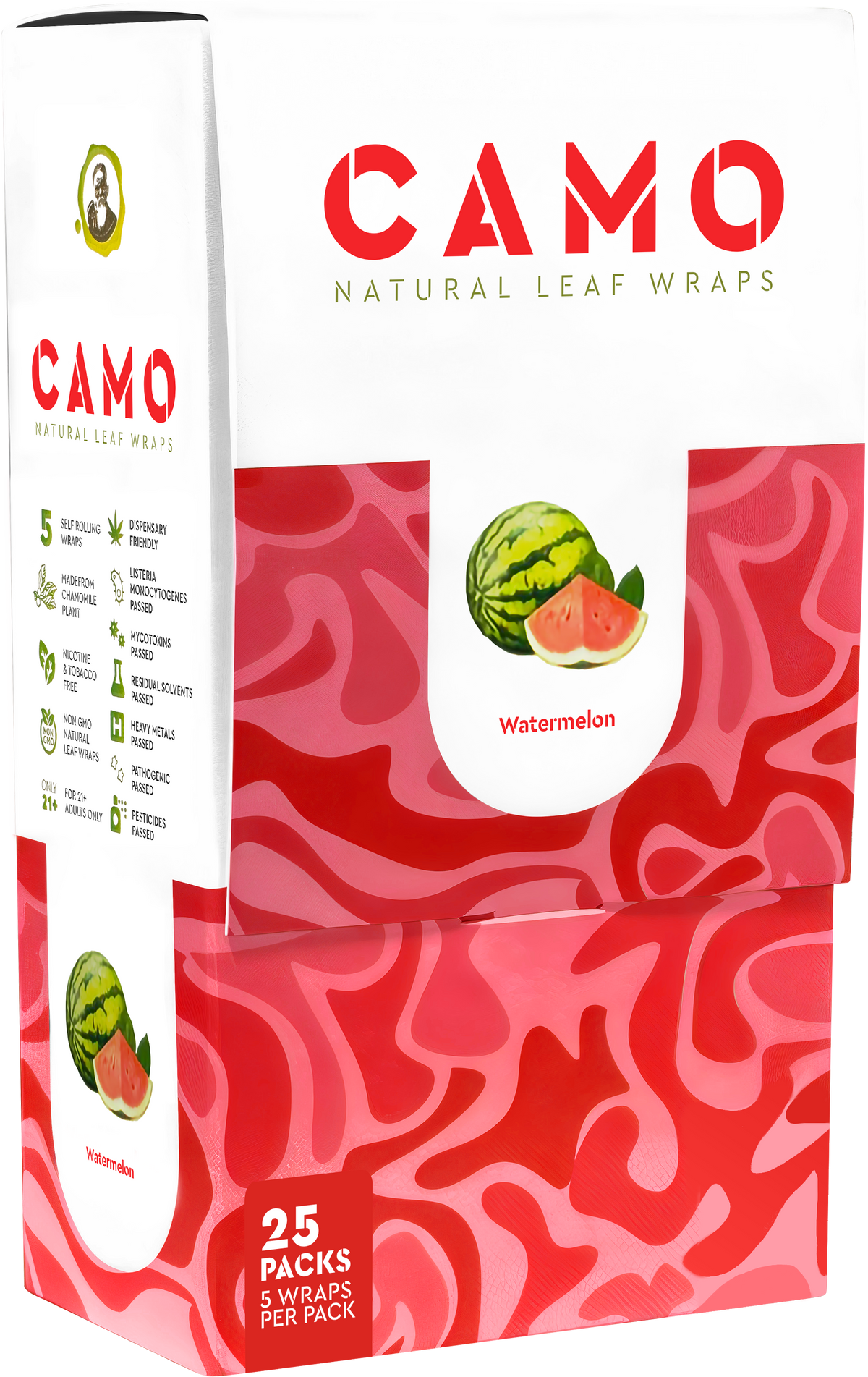 Camo Natural Leaf Wraps 25ct 5pk