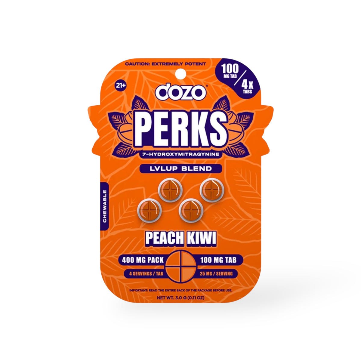 DozoPerks 100mg Peach Kiwi 4ct 5pk