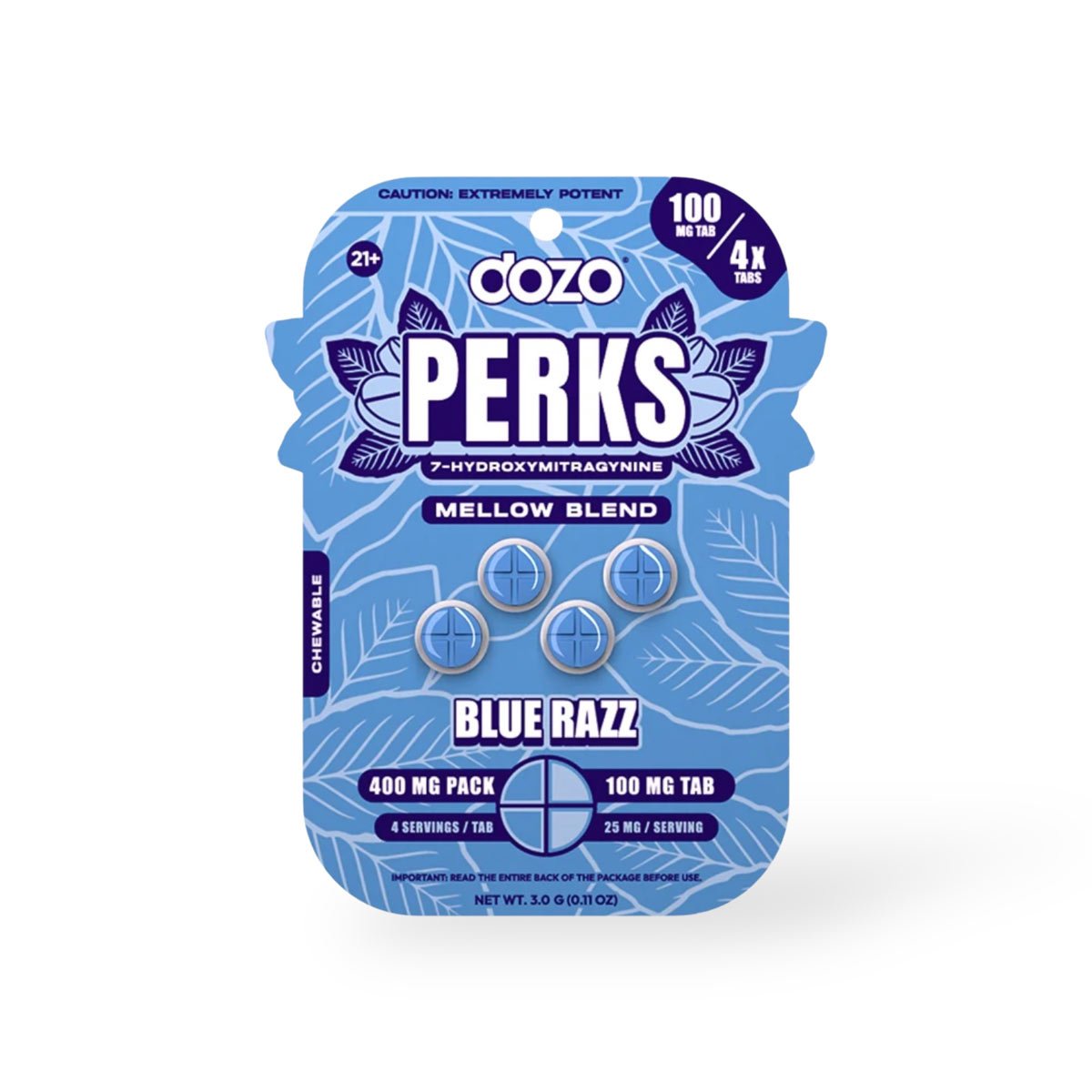 DozoPerks 100mg Blue Razz 4ct 5pk