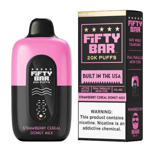 Fifty Bar 20k - Strawberry Ceral Donut Milk 5ct