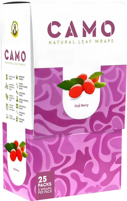 Camo Natural Leaf Wraps 25ct Goji Berry 5pk