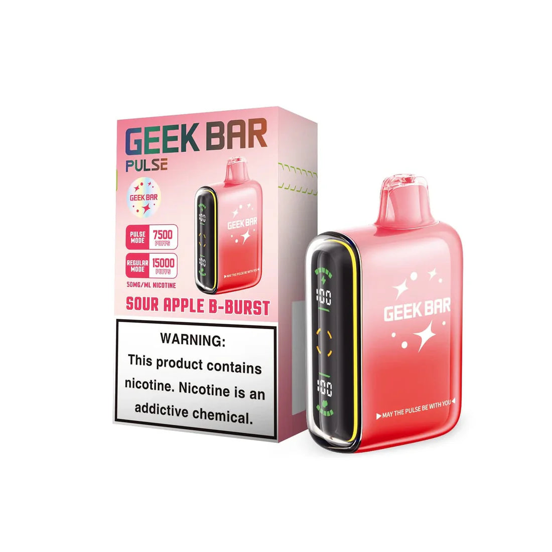 Geek Bar Pulse Sour Apple B-Burst 7500/15000k 5ct
