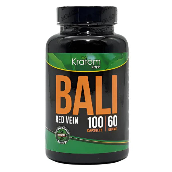 Kratom Kaps Bali Red Vein 100ct / 60g Bottle