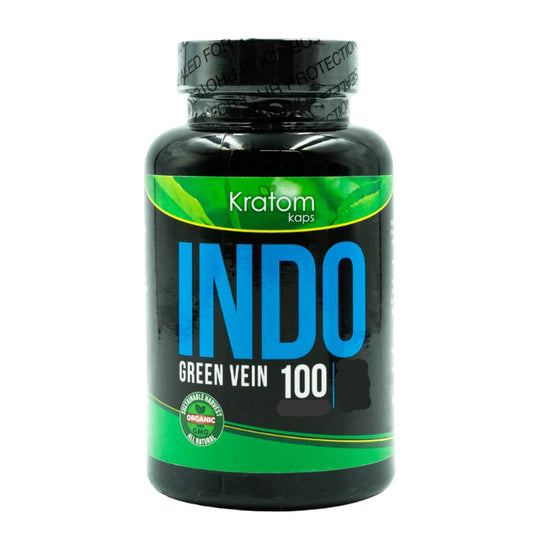 Kratom Kaps Indo Green Vein 100 Caps / 60 Grams  Bottle