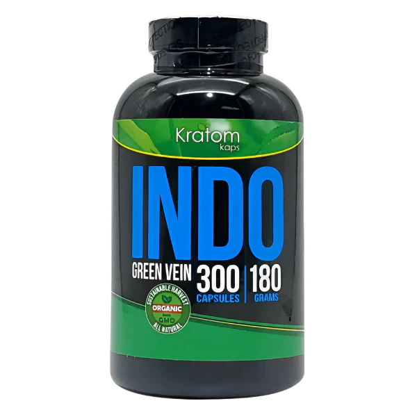 Kratom Kaps Indo Green Vien 300Caps/180Grams Bottle