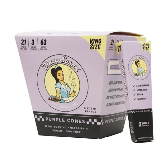 Blazy Susan Kingsize Cones Purple 21ct Box 3pk