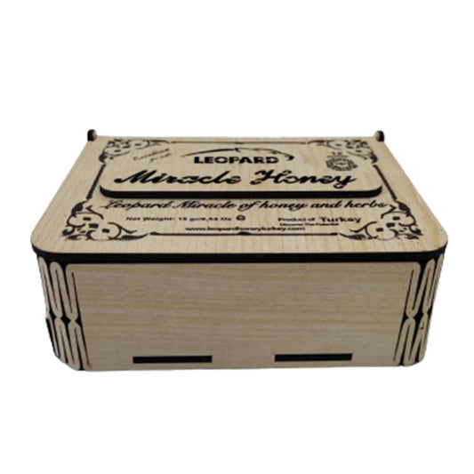Leopard Miracle Honey 12ct Pouches Wood Box