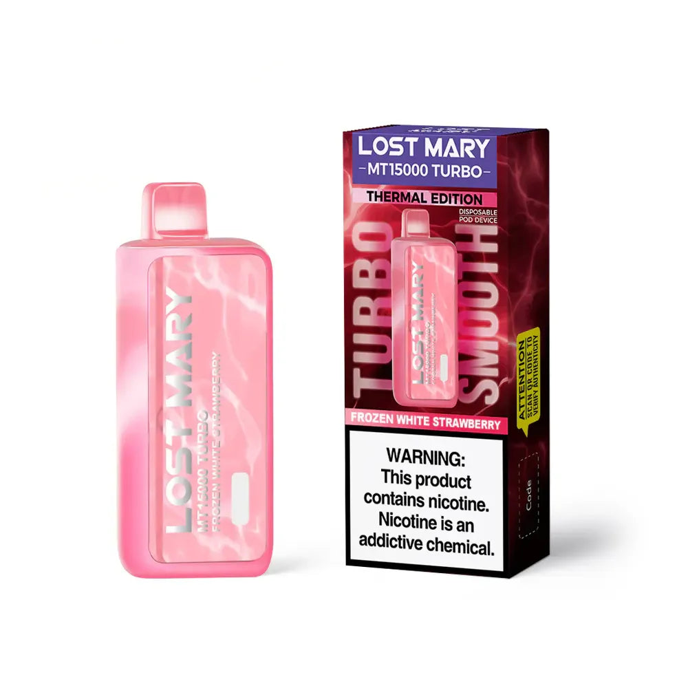Lost Mary Turbo MT15k Frozen White Strawberry 5ct
