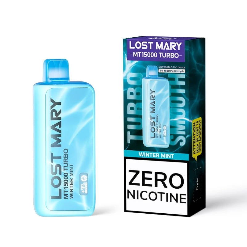 Lost Mary Turbo MT15k Winter Mint Zero Nicotine 5ct