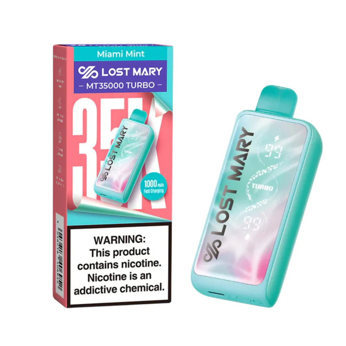 Lost Mary Turbo MT35k Miami Mint 5ct
