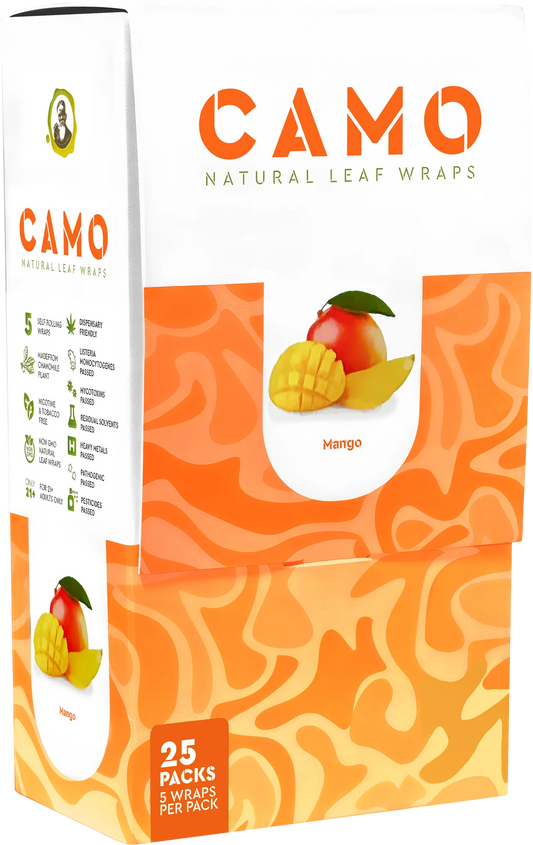 Camo Natural Leaf Wraps 25ct Mango 5pk