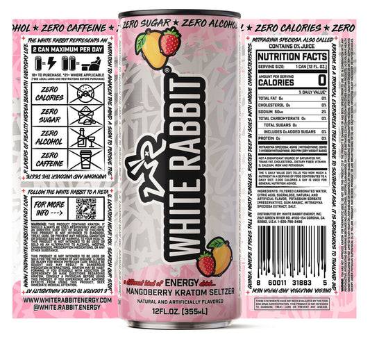 White Rabbit Kratom MangoBerry 12pk Seltzer