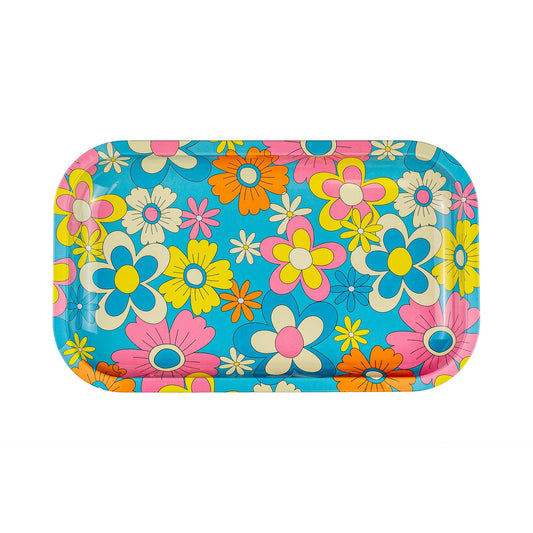 Medium Rolling Tray Retro Flowers