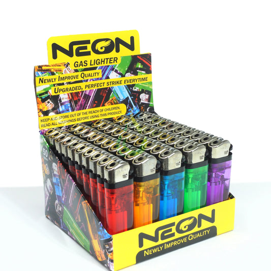 Neon Gas Lighter 50ct Neon Flint Lighter