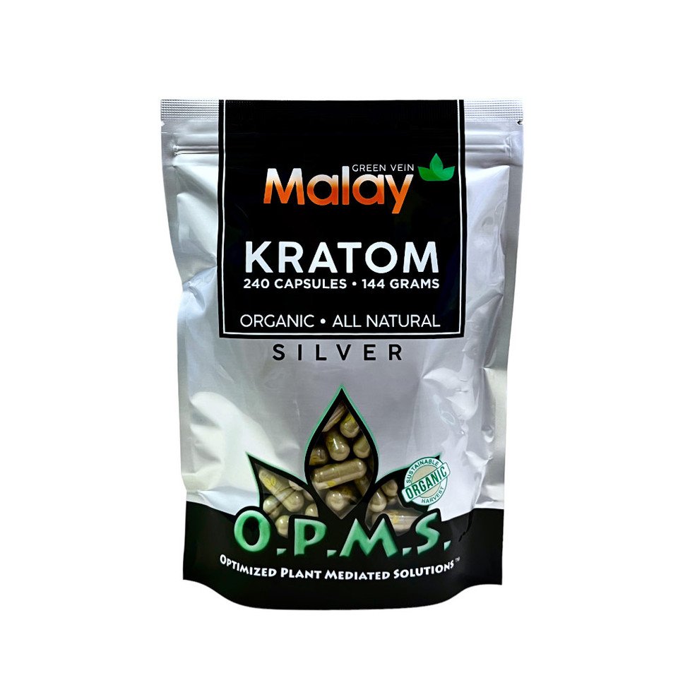 OPMS Silver Green Vein Malay 240 Caps / 144 Grams OPMS