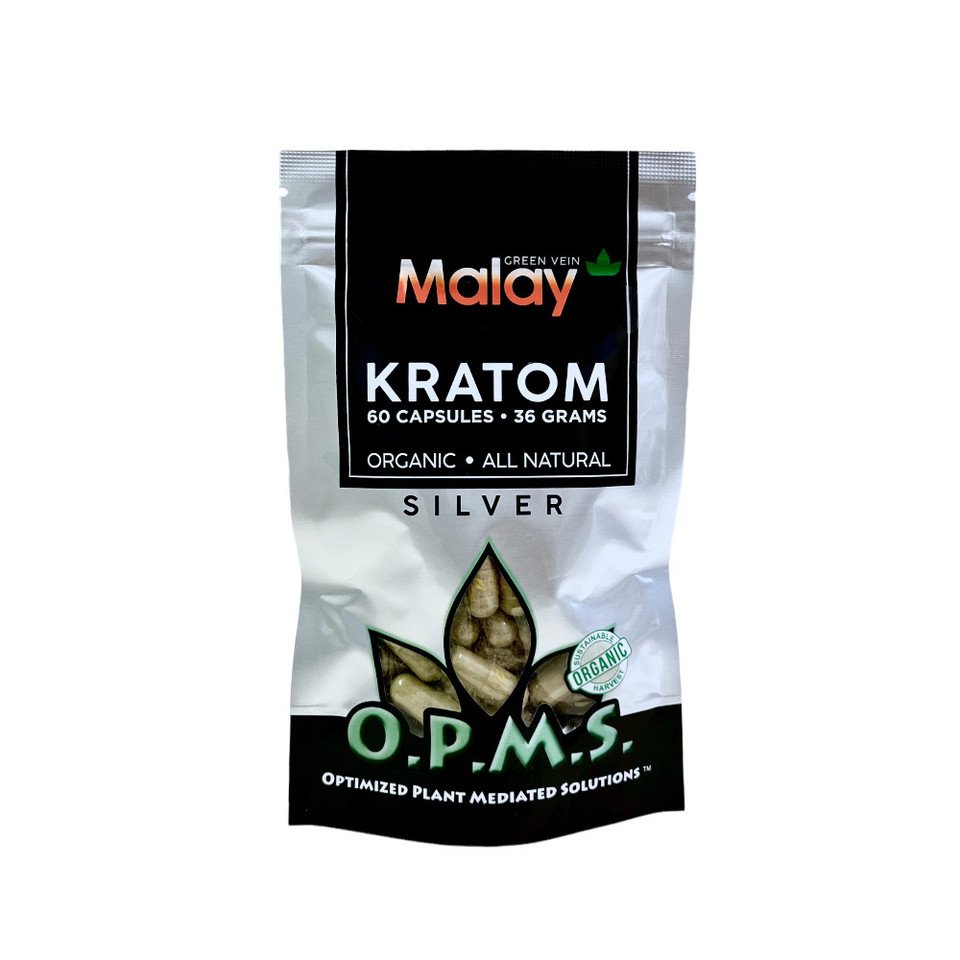 OPMS Silver Green Vein Malay 60 Caps / 36 Grams OPMS