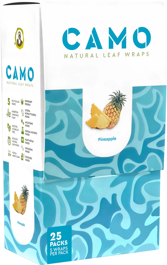 Camo Natural Leaf Wraps 25ct Pineapple 5pk