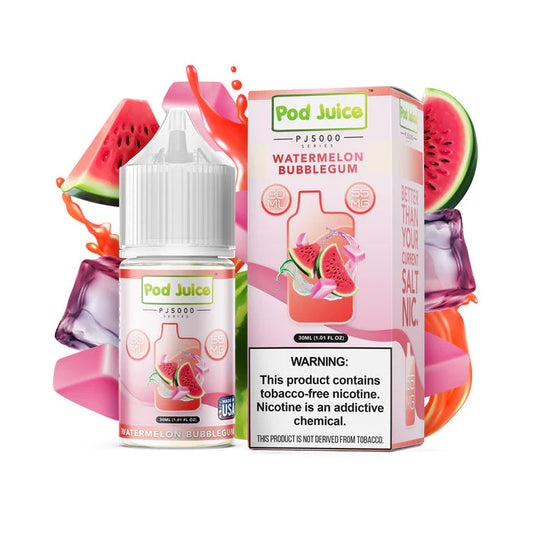 Pod Juice Watermelon Bubblegum 55mg 30ml Salt Nic