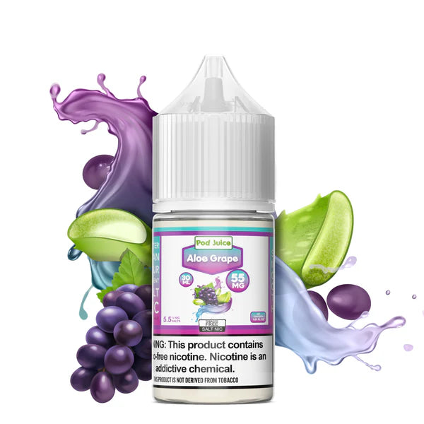 Pod Juice Aloe Grape 55mg 30ml Salt Nic
