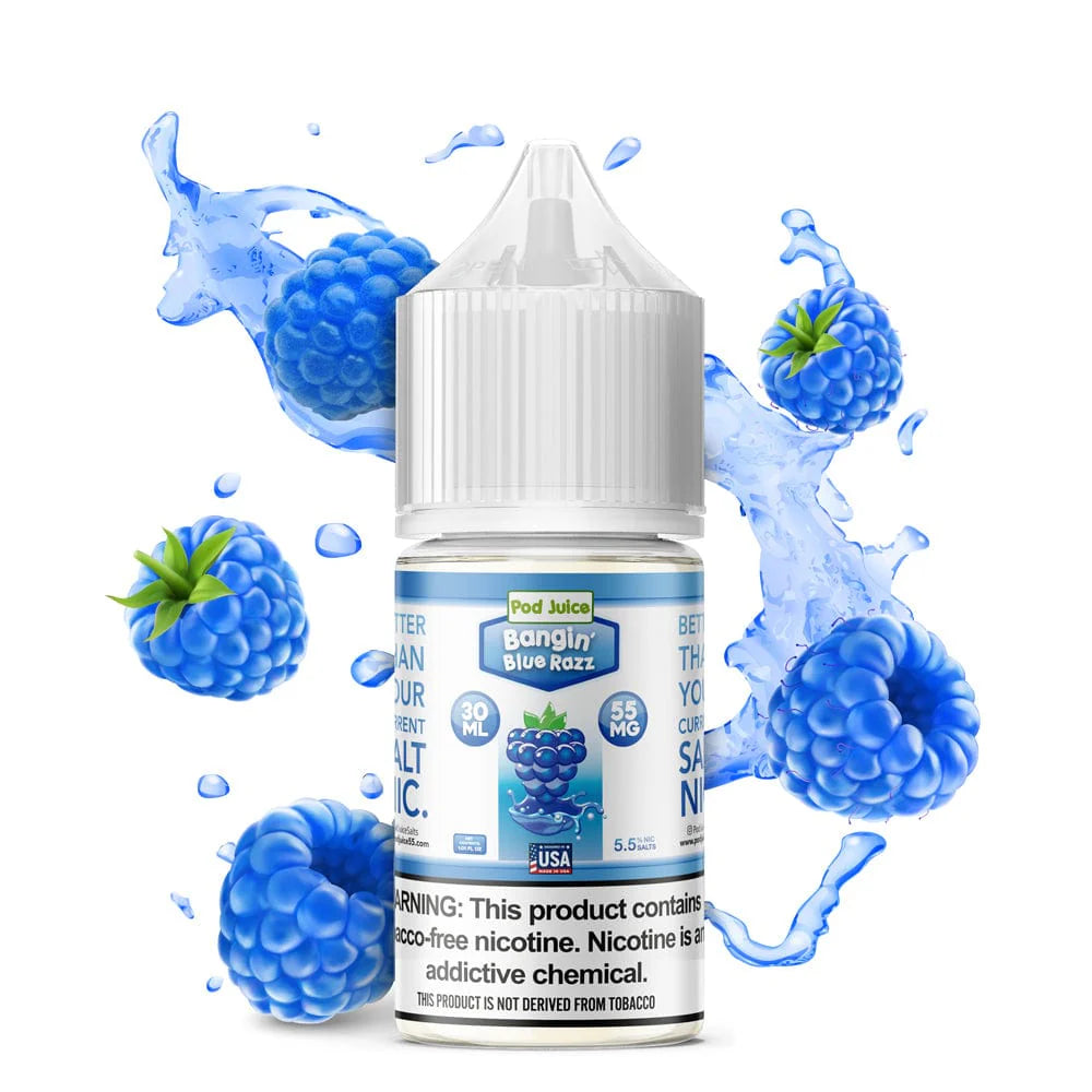 Pod Juice Blue Raz Jam 55mg 30ml Salt Nic