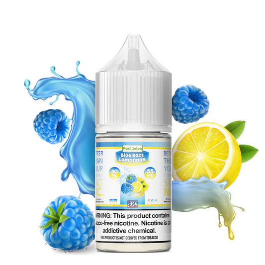 Pod Juice Blue Razz Lemonade 55mg 30ml Salt Nic