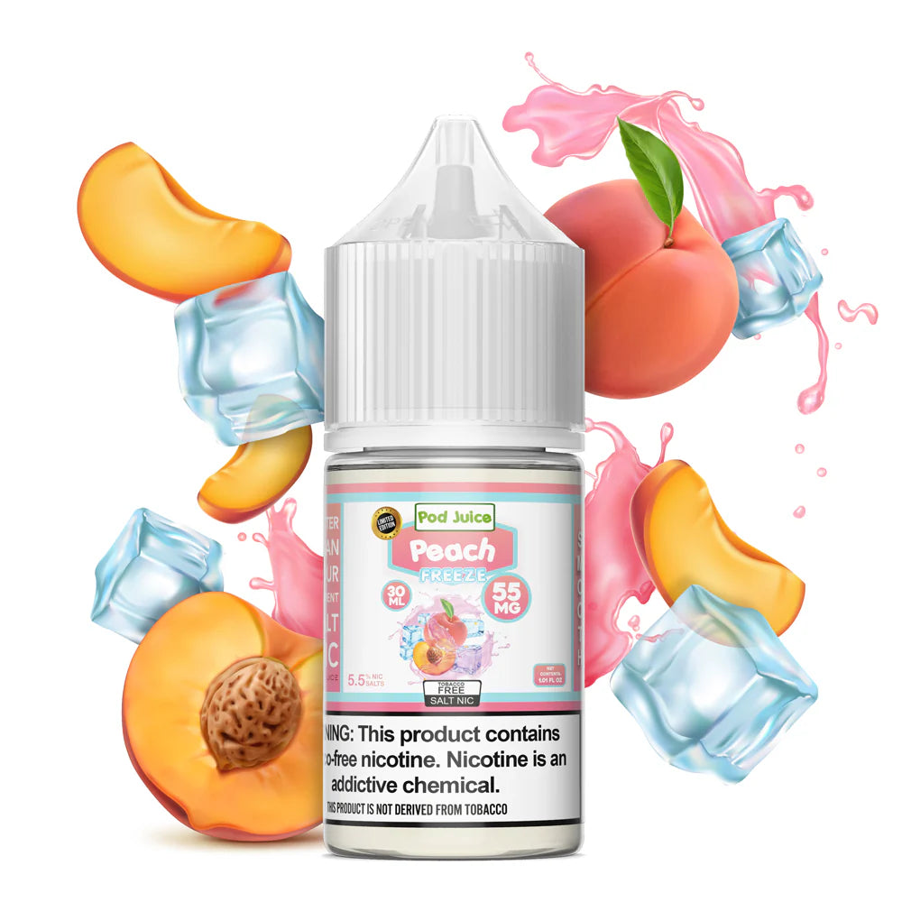 Pod Juice Peach Freeze 55mg 30ml Salt Nic