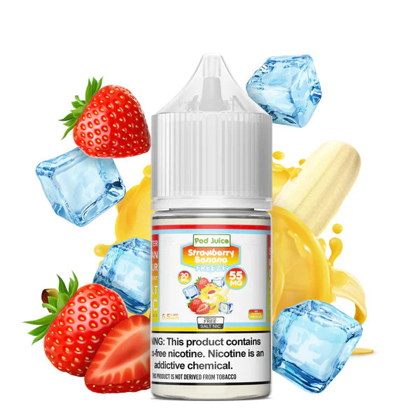 Pod Juice Strawberry Banana Freeze 55mg 30ml Salt Nic