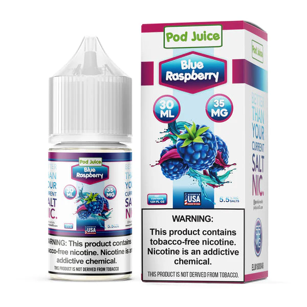 Pod Juice Blue Raspberry 35mg 30ml Salt Nic