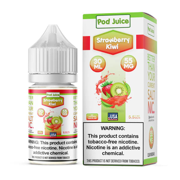 Pod Juice Strawberry Kiwi 55mg 30ml Salt Nic
