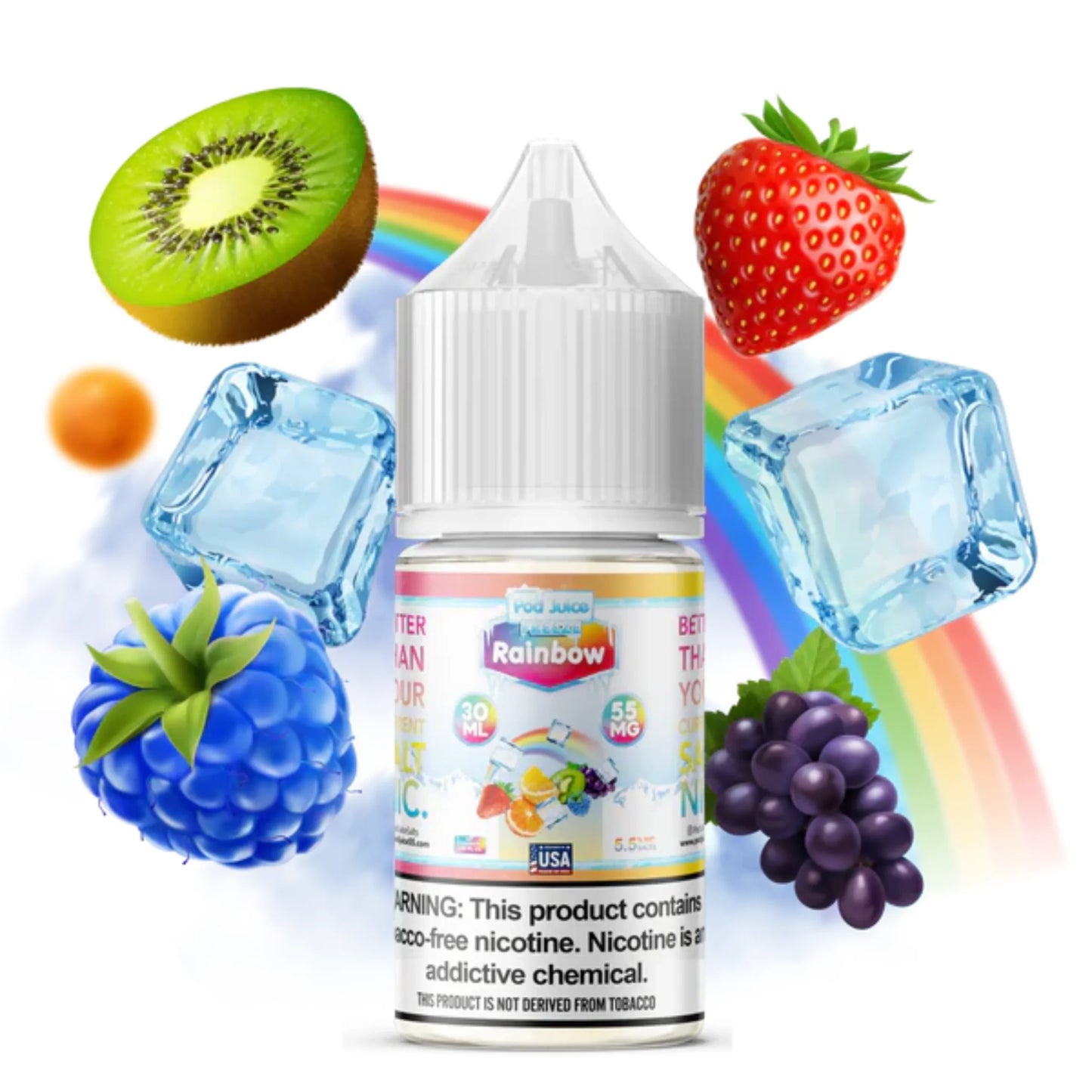 Pod Juice Rainbow Freeze 55mg 30ml Salt Nic