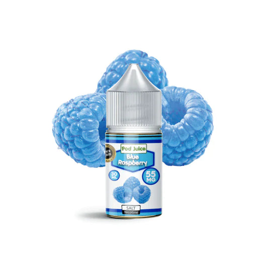 Pod Juice Blue Raspberry 55mg 30ml Salt Nic