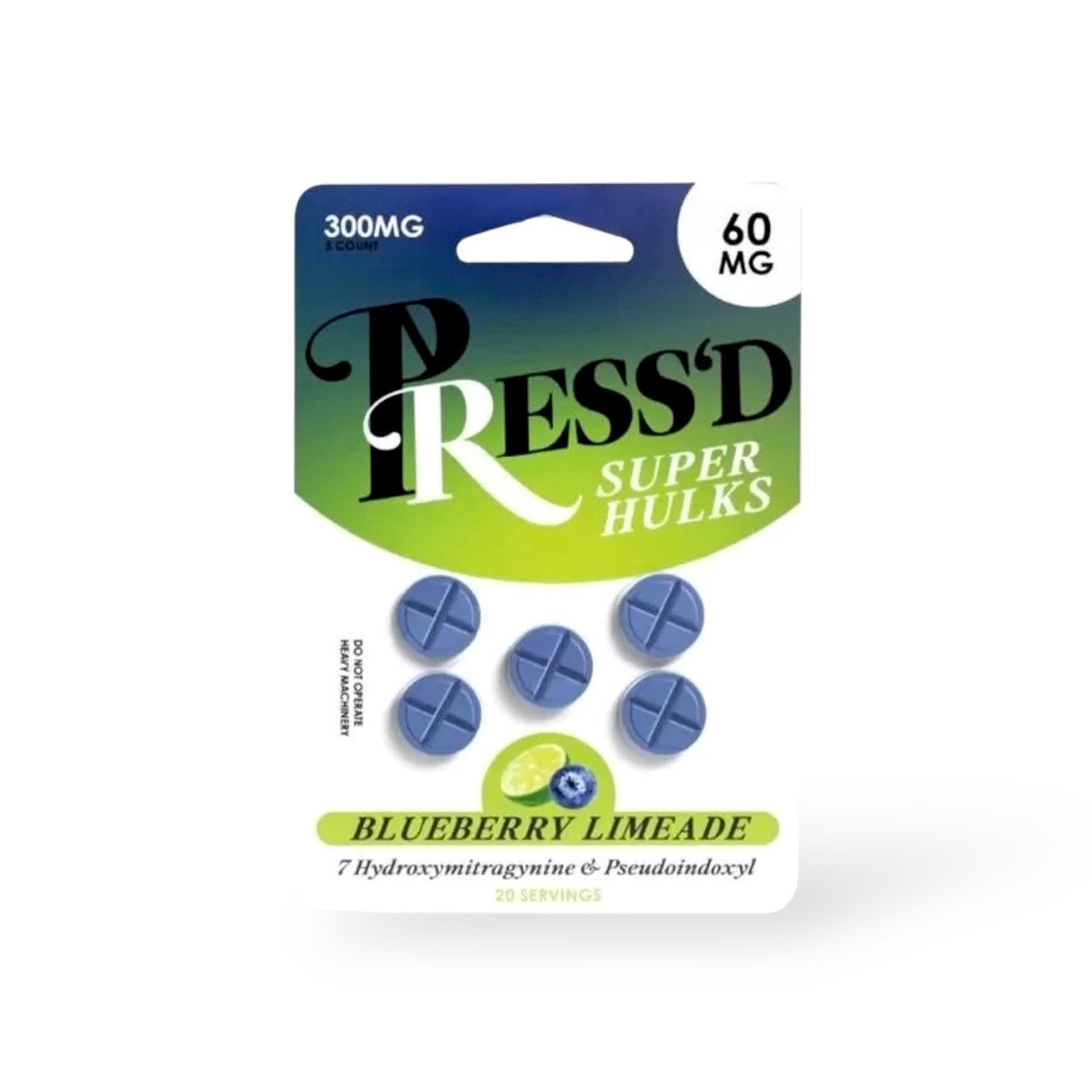 Press'd Super Hulks 60mg Blueberry Limeade 5ct 10pk