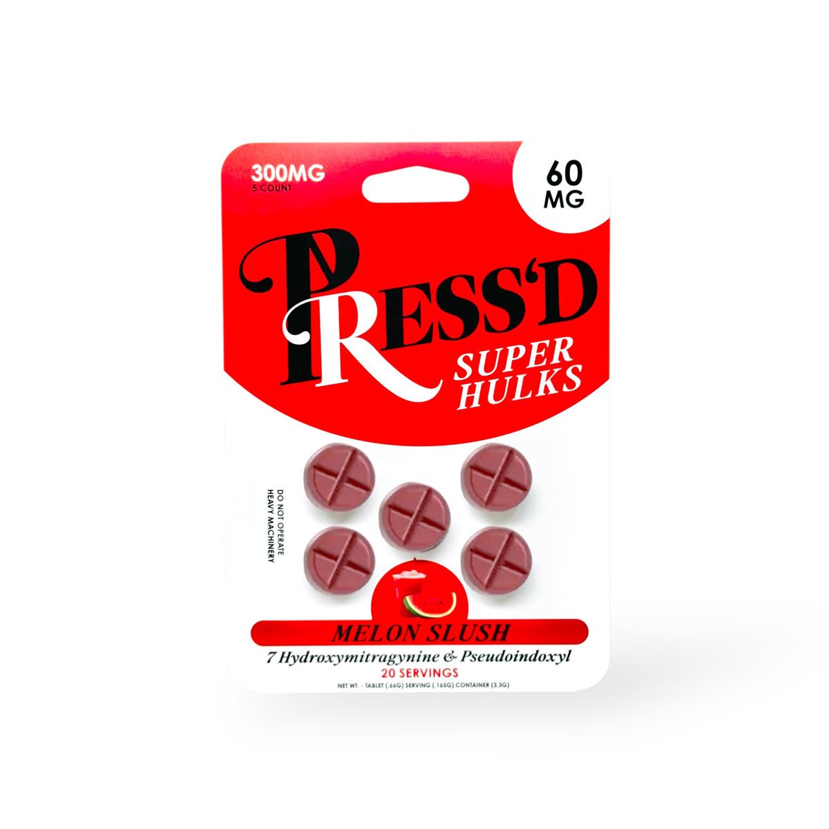 Press'd Super Hulks 60mg Melon Slush 5ct 10pk