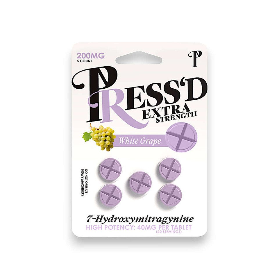 Press'd Extra Strength 40mg White Grape 5ct 10pk